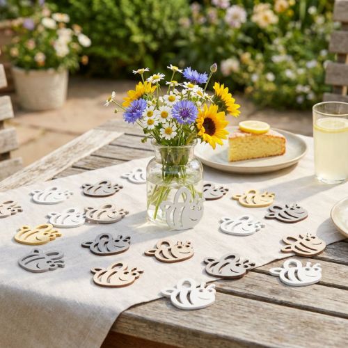 gjenstander Scatter dekorasjon tre bier dekorasjon bord dekorasjon sommer 4×3,5cm 72 stk.
