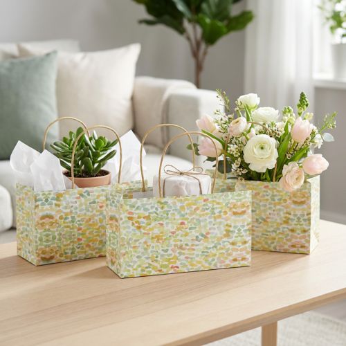 Gavepose med håndtak gavepose mønstret 24×12×12cm 6stk | Floristik24.no
