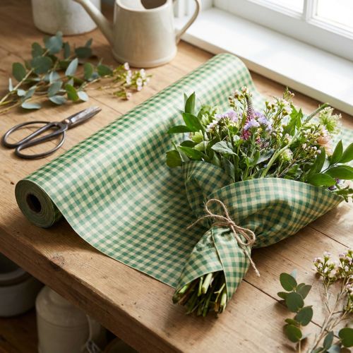 Blomstersilke 50 cm rutete grønn 5 kg | Floristik24.no