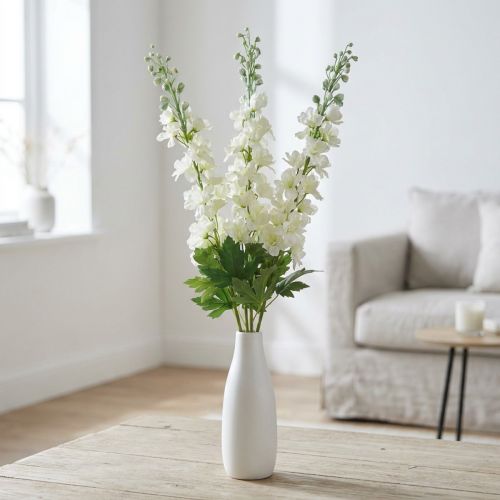 Delphinium White Artificial Delphinium Silke Flowers Kunstige Blomster 3stk | Floristik24.no