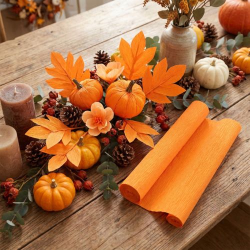 Florist crepe papir lys oransje 50x250cm | Floristik24.no