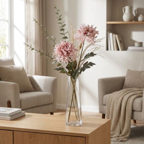 Kunstige krysantemum Rosa Mauve Ø13cm L72cm 2stk | Floristik24.no
