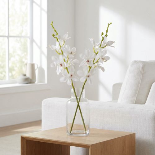 Kunstige orkideer hvite blomster Ø3,5–5 cm L38 cm 2 stk | Floristik24.no