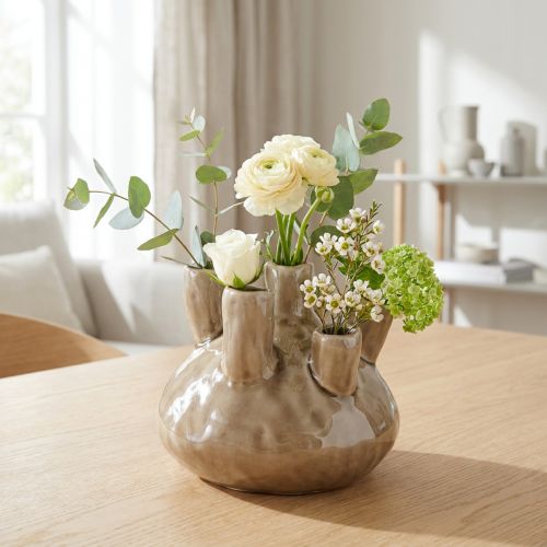 Maritim Vase Dekorasjon Coral Design Brun Ø14,5cm H14cm | Floristik24.no