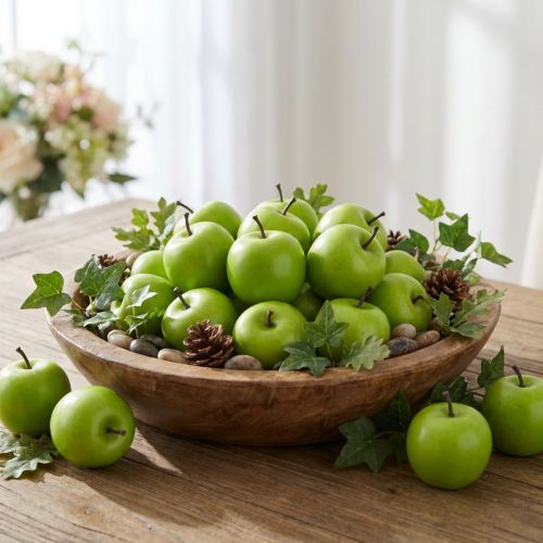 Dekorativ frukt mini eple kunstgrønt 4,5cm 24 stk | Floristik24.no