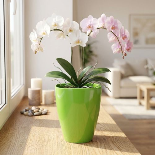 gjenstander Orkidepotte blank Ø12,5cm lime 1 stk