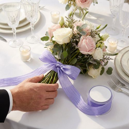 Ribbon Lilac Crash 50mm 20m | Floristik24.no
