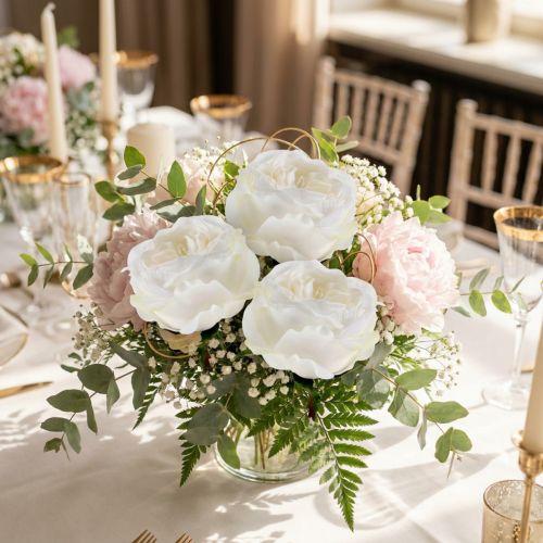 Roseblomst hvit 17cm 4 stk | Floristik24.no