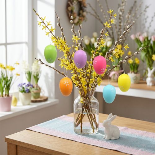 Påskeegg til oppheng av fargerike 6cm 12 stk | Floristik24.no
