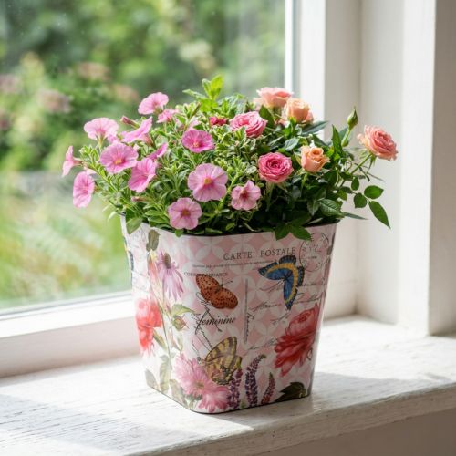 Blomstermønsterplanter Ø13×H11,5 cm plastblomsterpotte | Floristik24.no
