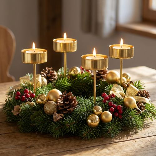 Telysholder for plugging i gull telysholder Advent Ø4cm 8 stk | Floristik24.no