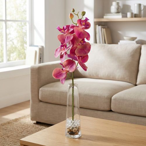 Kunstig orkide Phalaenopsis Orchid Fuchsia 78cm | Floristik24.no