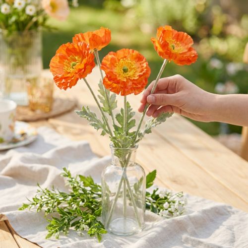 Kunstige valmuer Sommerblomster Appelsin Ø7cm L78cm 3stk | Floristik24.no