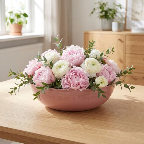 Dekorativ skål gammelrosa Ø30cm H9cm | Floristik24.no