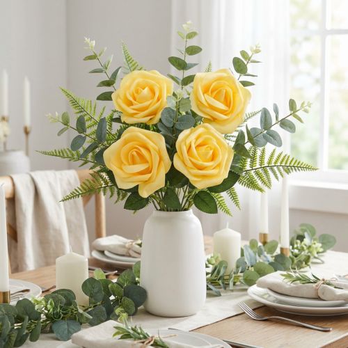 gjenstander Skum Rose Gul Ø15cm 4 stk