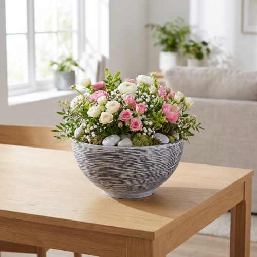 Dekorativ skål rund planteskål