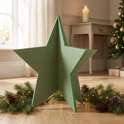 Filt dekorativ stjerne til plass julepynt filt grønn H62cm | Floristik24.no
