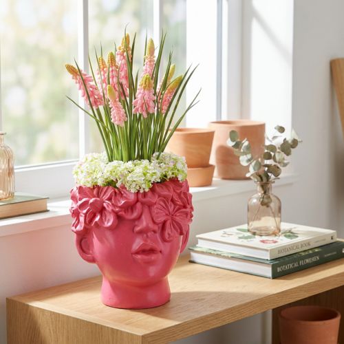 Plantehode Polyresin Bust Planter Rosa 13,5×13×14cm | Floristik24.no