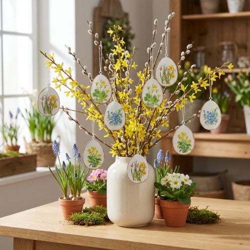 Påskeegg med vårblomster,