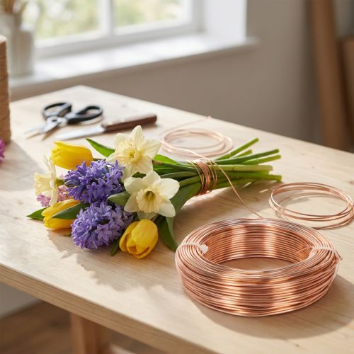gjenstander Aluminiumstrådrull for håndverk og blomsterdekorasjon, 60 m, 500 g