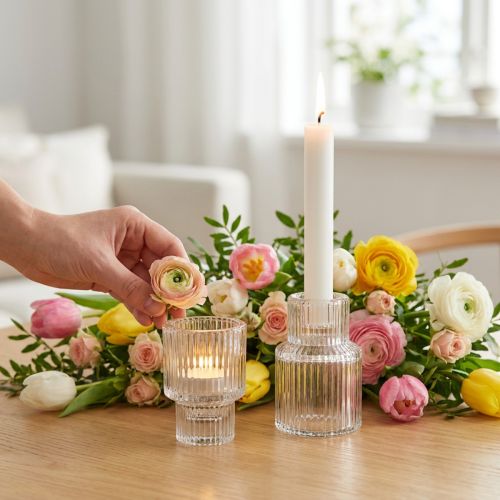 Pinnelysestake glass telysholder Ø5cm H8cm 4 stk | Floristik24.no