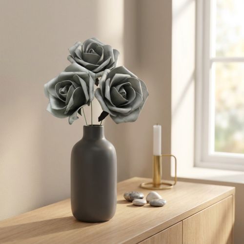 gjenstander Skum Rose Grå Ø15cm 4 stk