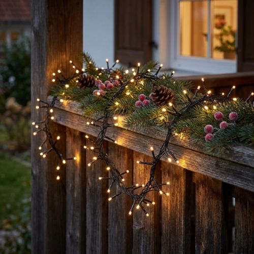 LED lyskjede for utvendig 288er 2,4m sort/varm hvit | Floristik24.no