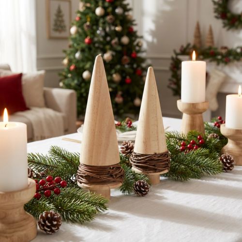 Juletre tre naturlig bordpynt Jul H18cm 2 stk | Floristik24.no