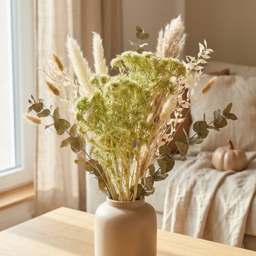 Tørr dekorasjon villtistel lysegrønn 85g | Floristik24.no