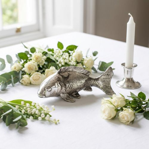 Deco fisk antikk sølv 14cm | Floristik24.no