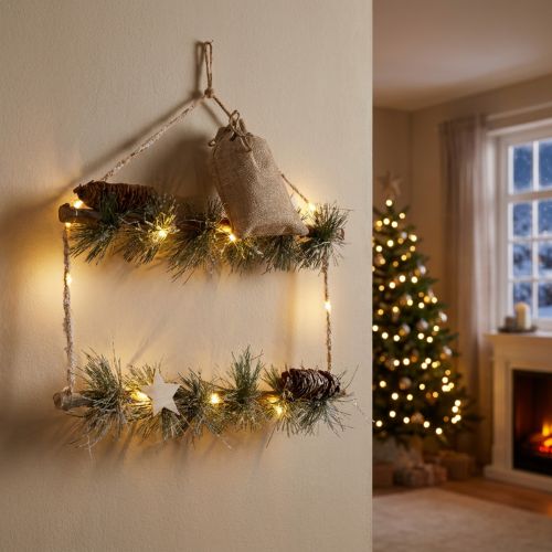 gjenstander Veggdekorasjon julemikro LED eventyrlys 35×85cm