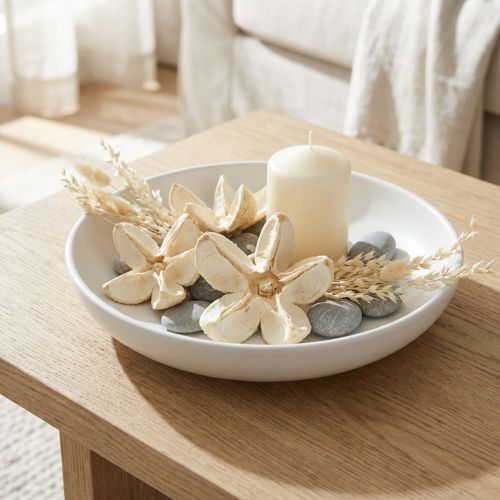gjenstander Dekorativ blomst bleket 12 stk