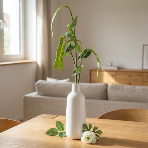 gjenstander Dekorativ grenbønnegren kunstplante grønn 95cm