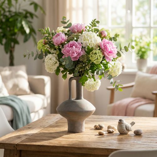 Keramisk vasekanne antikk look keramisk grå rust H27cm | Floristik24.no