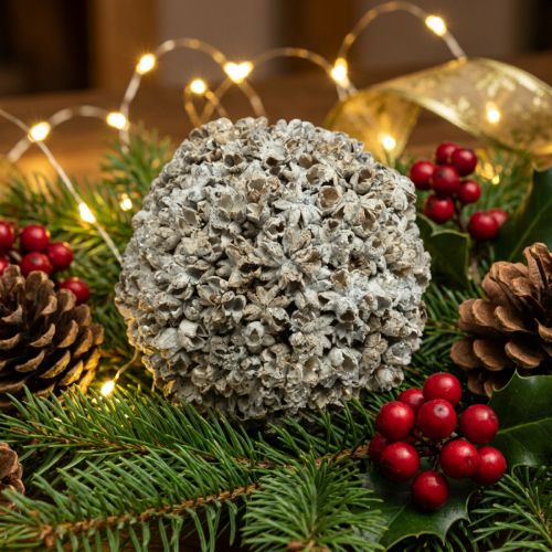 Julepynt Julekule hvit snøball Ø10cm | Floristik24.no