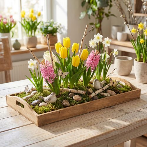 Dekorativt trebrett, avlangt, FSC-sertifisert, naturlig overflate, 58 cm x 28 cm x 6 cm | Floristik24.no
