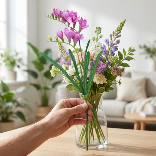 Kunstige hageblomster freesia lilla 58cm | Floristik24.no