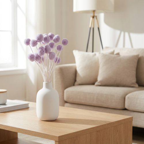 gjenstander Craspedia tørkede blomster for moderne borddekorasjon i hjemmet ditt, 55 cm, 20 stk.