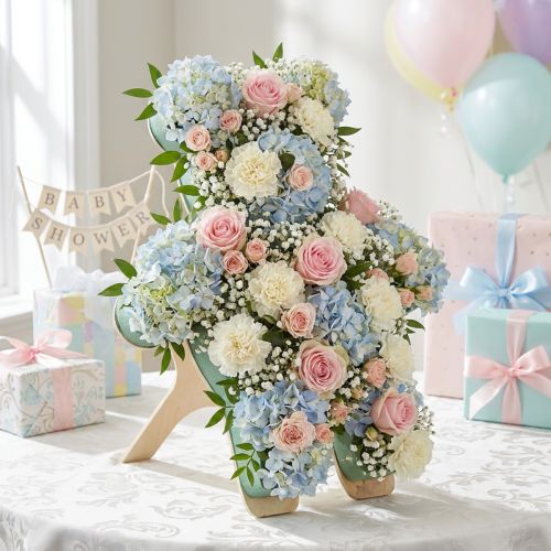 Blomsterskumbamsfigur med stativ, 48,5 cm x 42 cm, H5 cm, 1 stk. | Floristik24.no