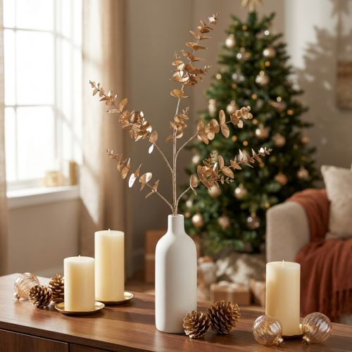 Eucalyptus kunstig eukalyptusgren metallic L105cm | Floristik24.no
