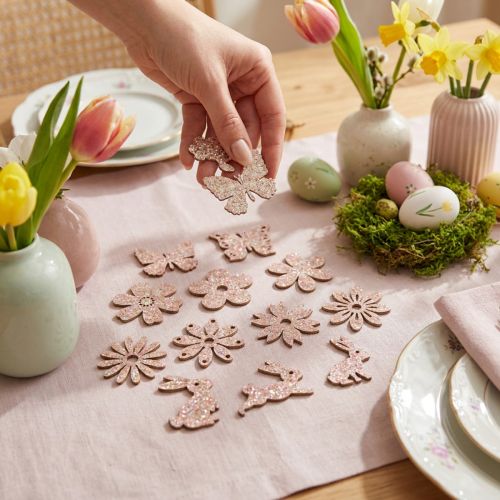 Spre dekorasjon tre, spre stykker våren påske rosa 2–4cm 64p | Floristik24.no