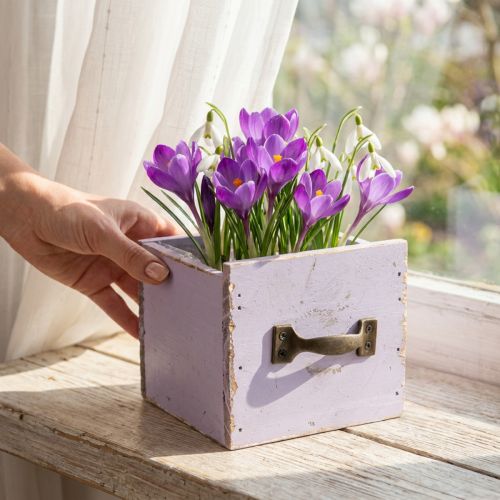 Skuff Shabby Chic Deco Tre Lilla Spring Deco 12,5×12,5×10cm | Floristik24.no