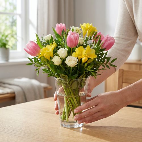 Glassvase klar Ø8cm H11cm for borddekorasjon | Floristik24.no