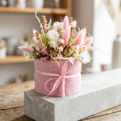 Filtbånd 7,5cm x 5m rosa | Floristik24.no