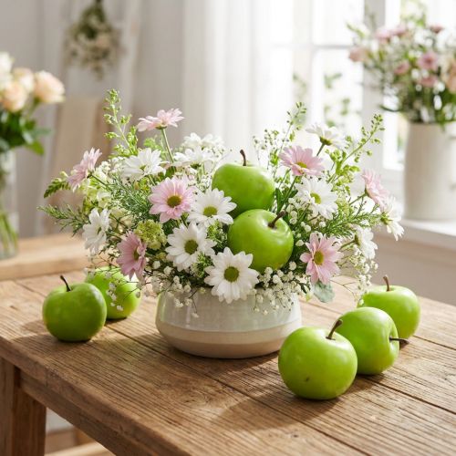 Mini kunstig eplegrønn Ø4cm 24 stk | Floristik24.no