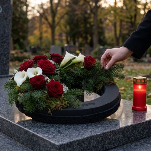 gjenstander Blomstret skumring sort Ø44cm H6cm 2 stk