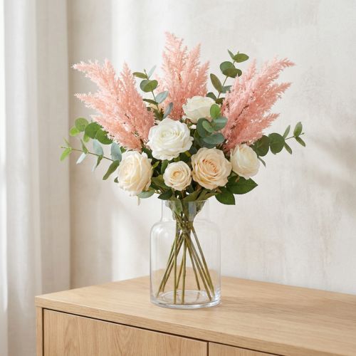 Kunstig plante Astilbe Dekorasjonsgrener Kunstrosa H38cm 5 Stk | Floristik24.no