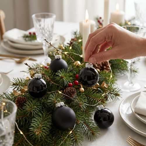 Sorte julekuler glass mini matt glans Ø3cm 22 stk | Floristik24.no