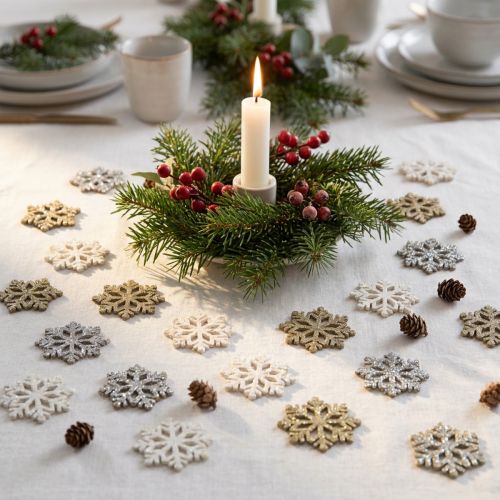 Snowflakes treglitterblanding Ø2cm 144p | Floristik24.no