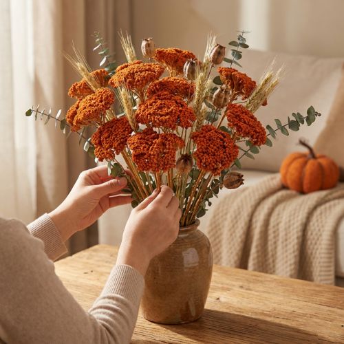Tørkede ryllikblomster fra Achillea Orange, 45–60 cm, 1 kg | Floristik24.no